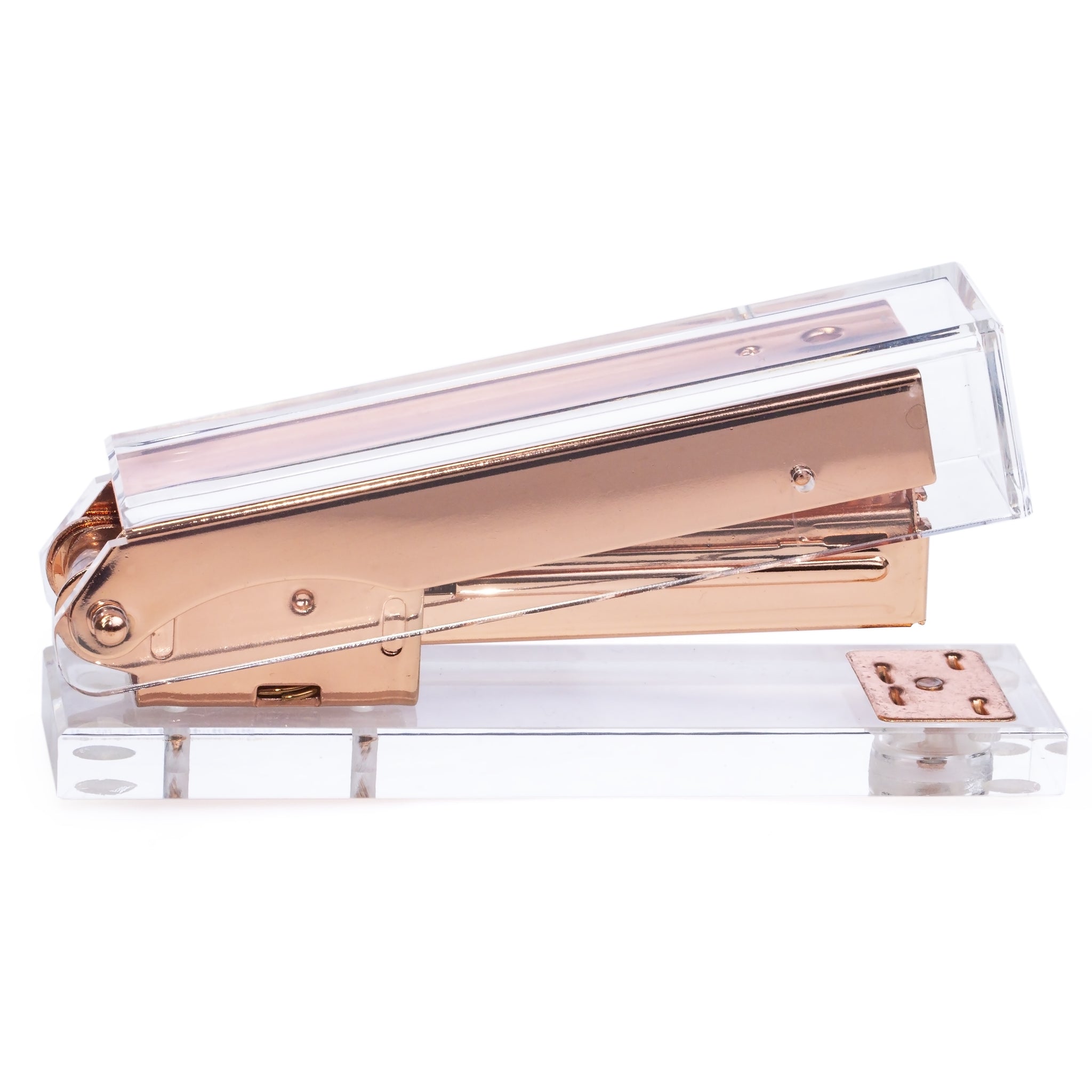 Rose Gold Stapler and Tape Dispenser Set – Punch & Stick